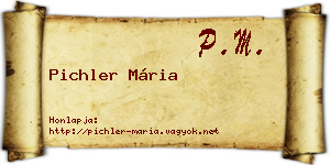 Pichler Mária névjegykártya